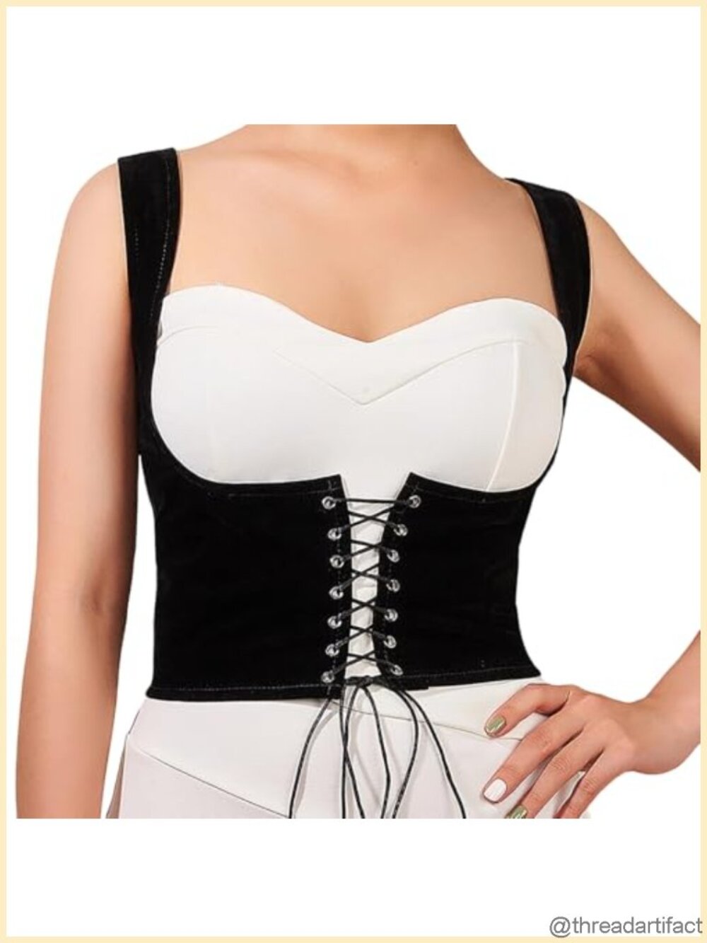Women's Waist Trainer Corset Belt Lace-Up Underbust Cincher Renaissance